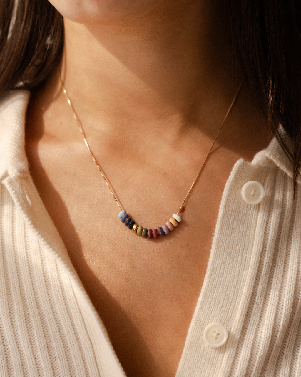 Aura Enamel Bead Necklace