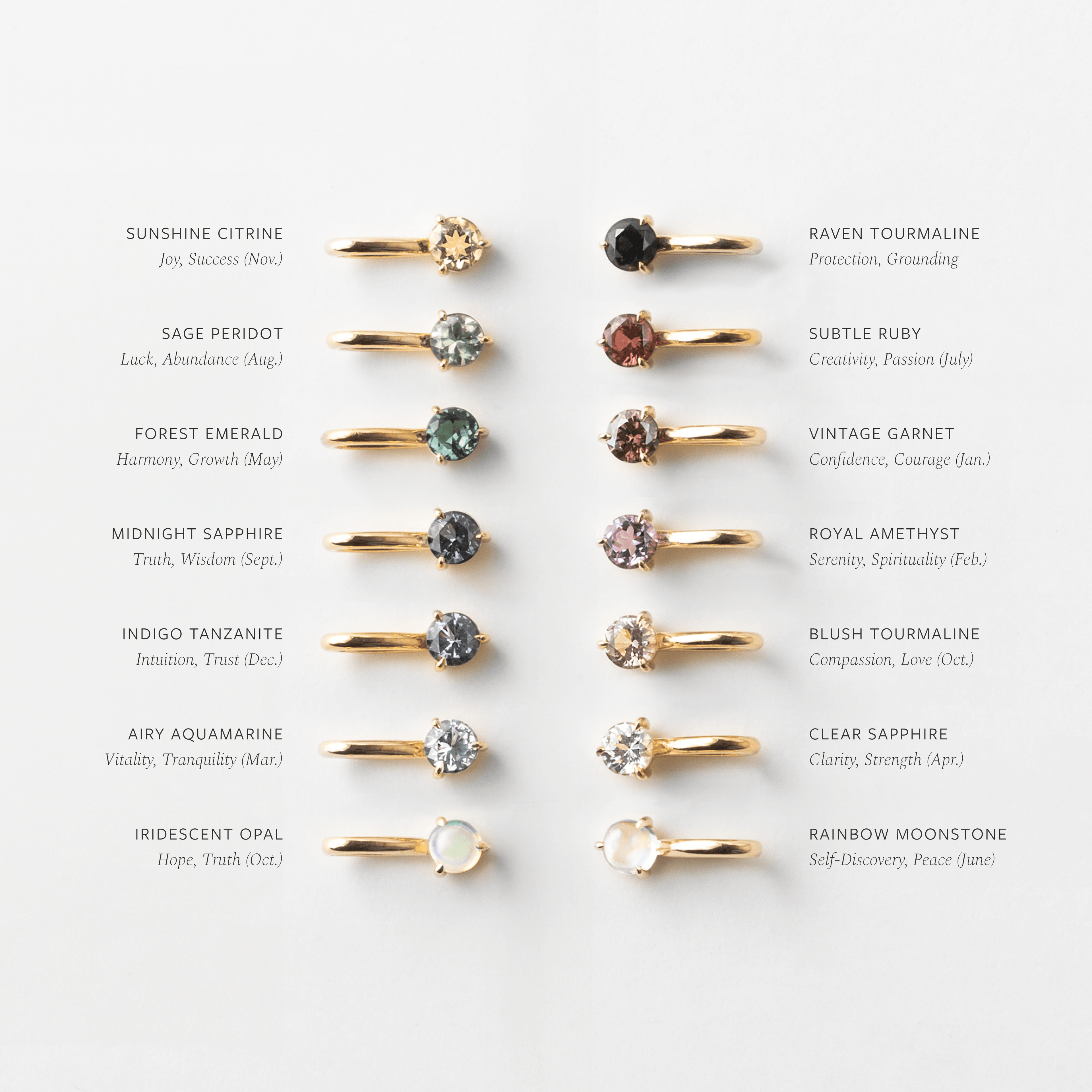Solid Gold Flora Birthstone Necklace