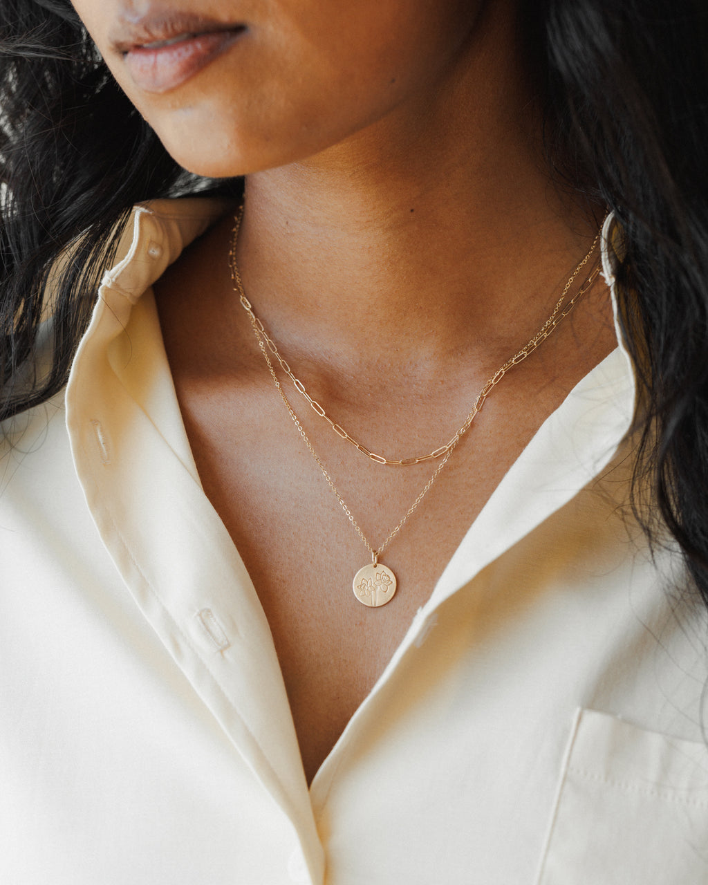 Solid Gold Dainty Paperclip Chain