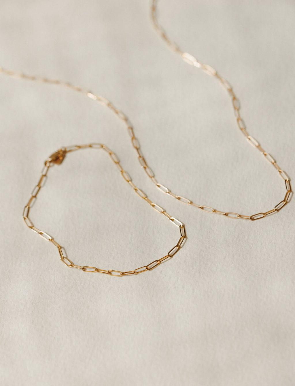 Solid Gold Dainty Paperclip Chain