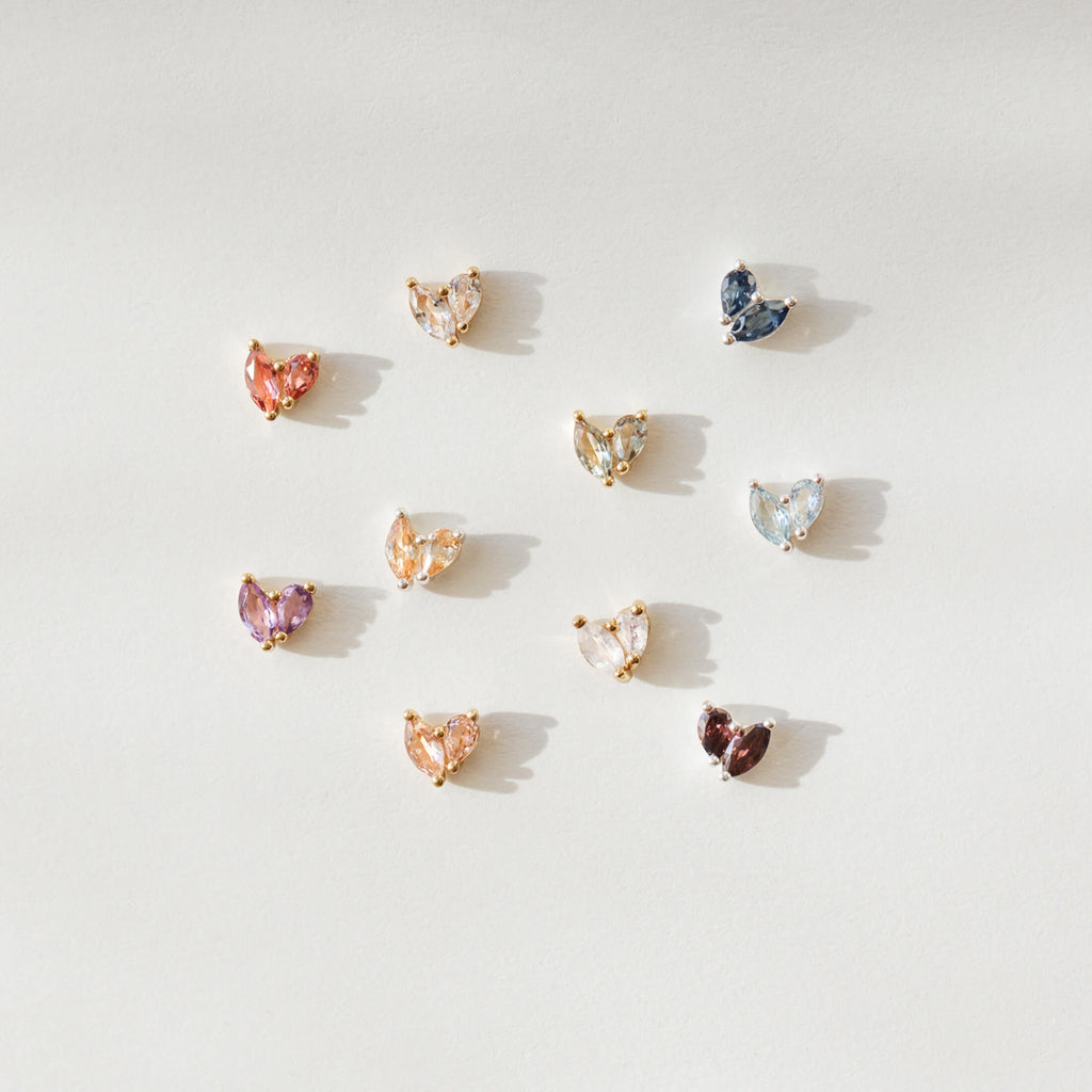 Aura Birthstone Duo Studs