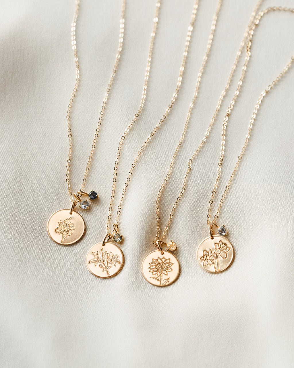 Solid Gold Kindred Birthstone Necklace
