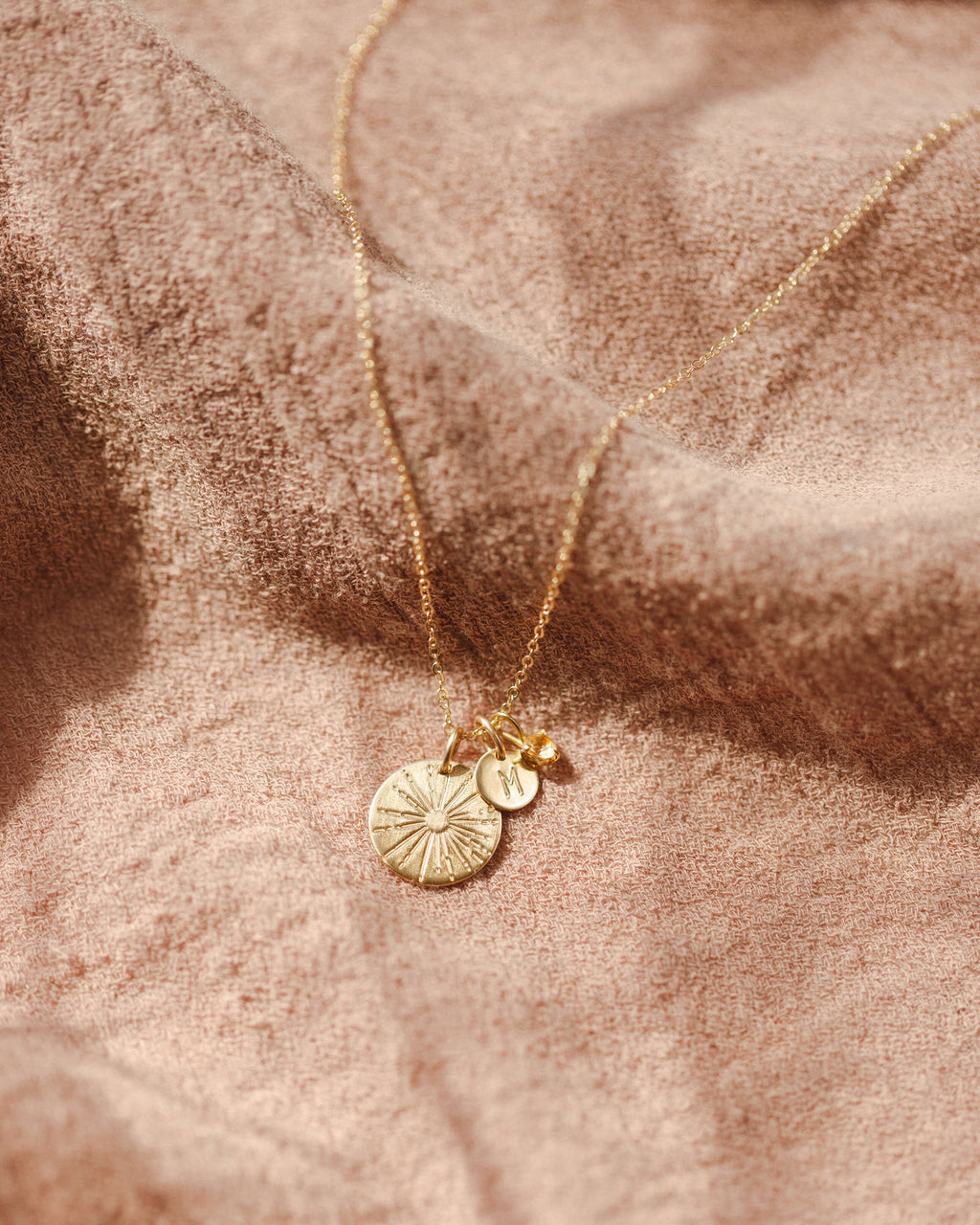 Extra Solid Gold Aura Birthstone Charm