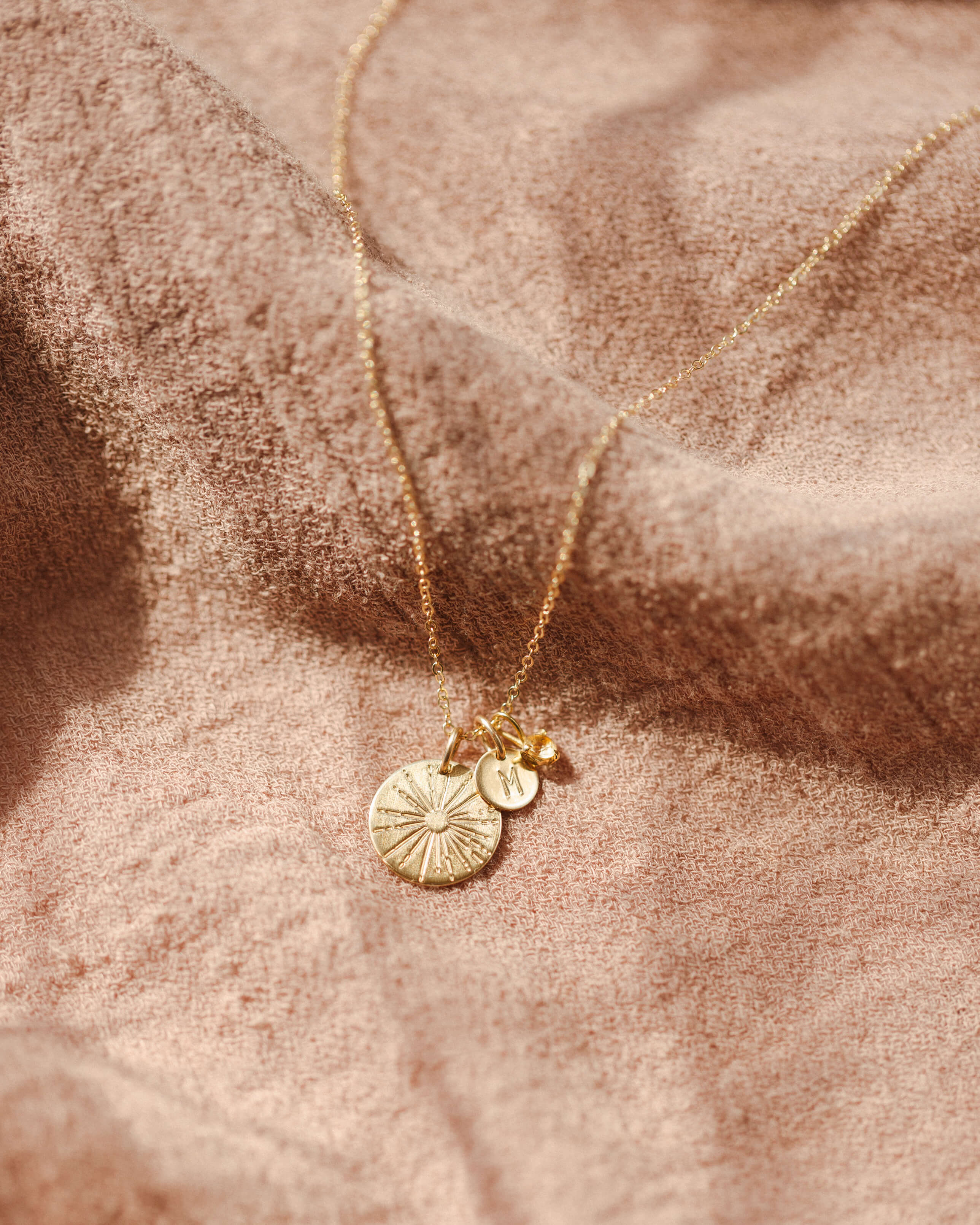 Extra Solid Gold Aura Birthstone Charm