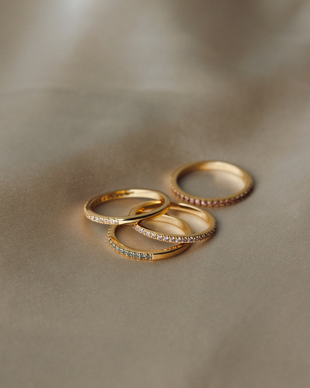 Gold Aura Birthstone Stacking Ring