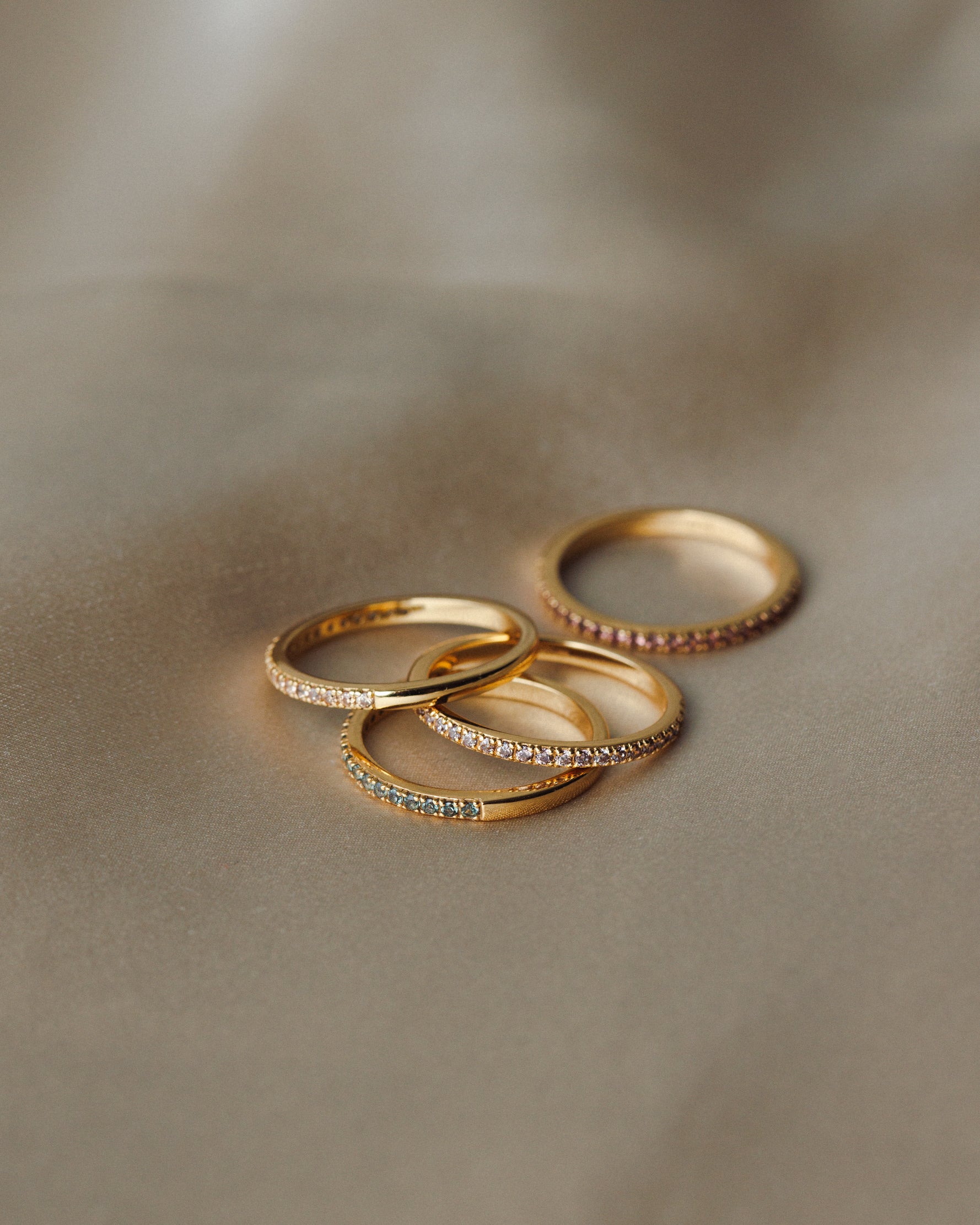 Gold Aura Birthstone Stacking Ring