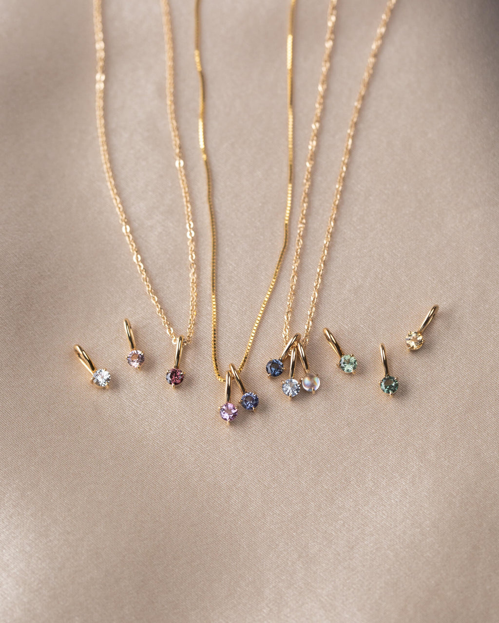 Extra Solid Gold Aura Birthstone Charm