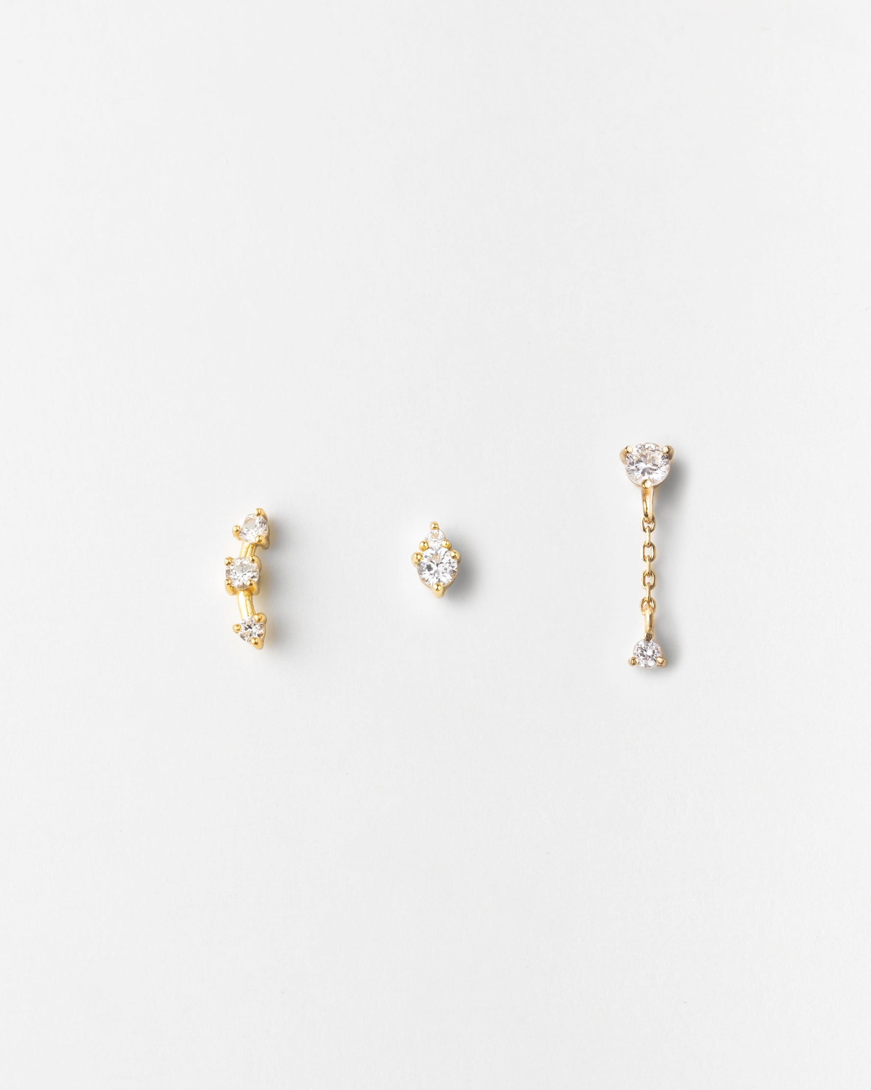 Stargazer White Sapphire Stud Set
