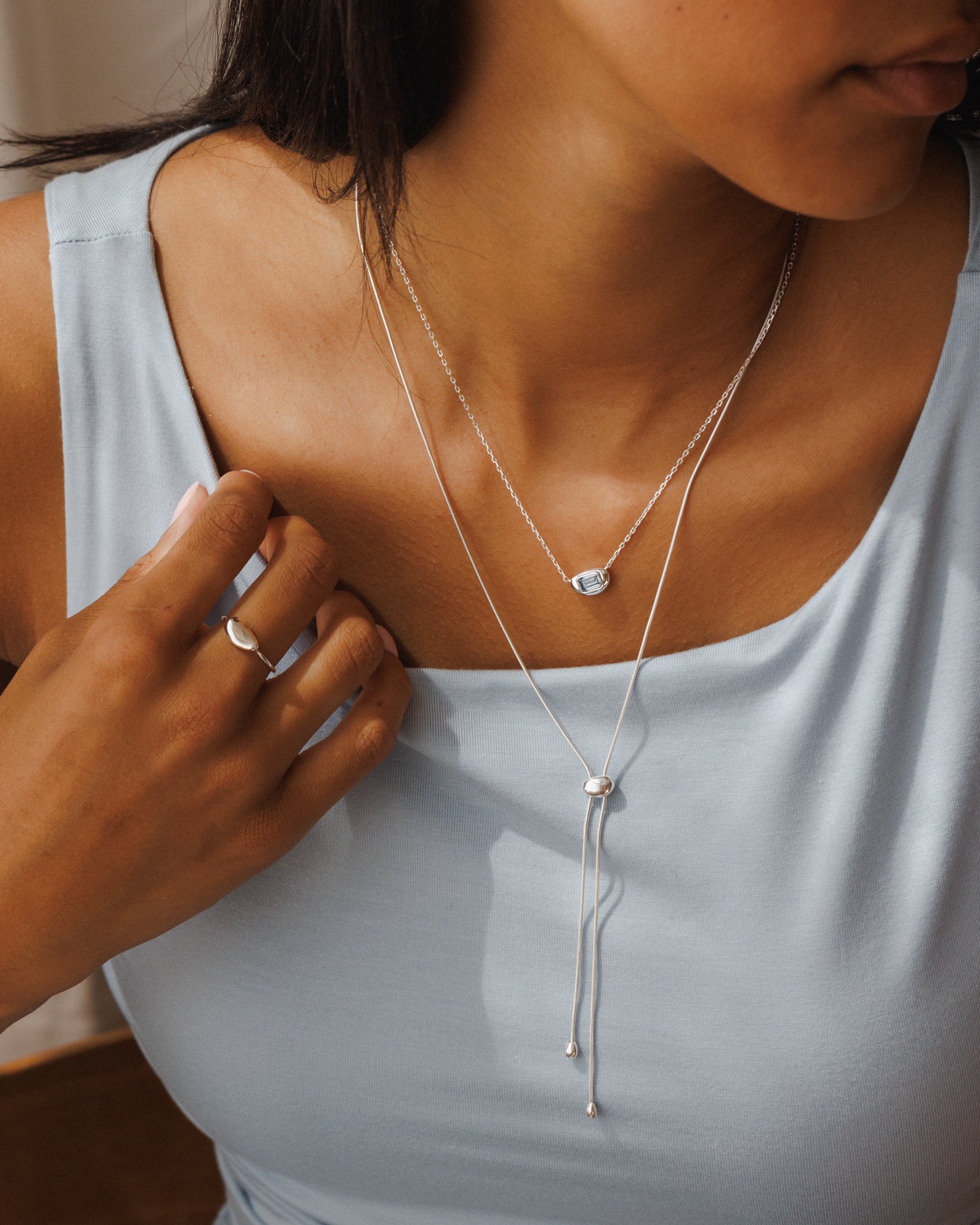 Worry Stone Bolo Necklace