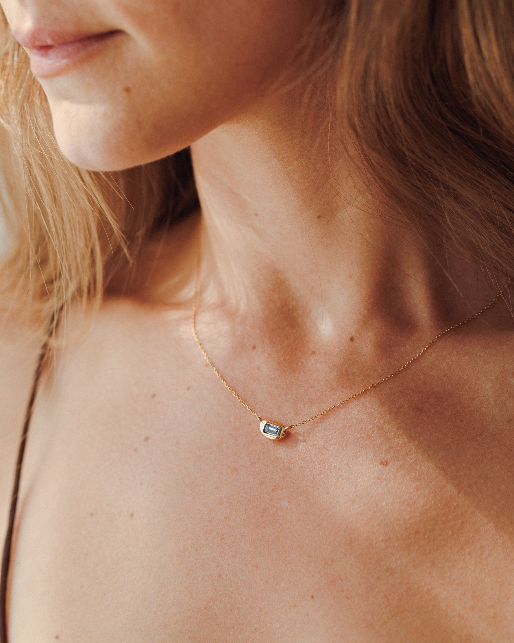 Solid Gold Lagoon Gem Necklace