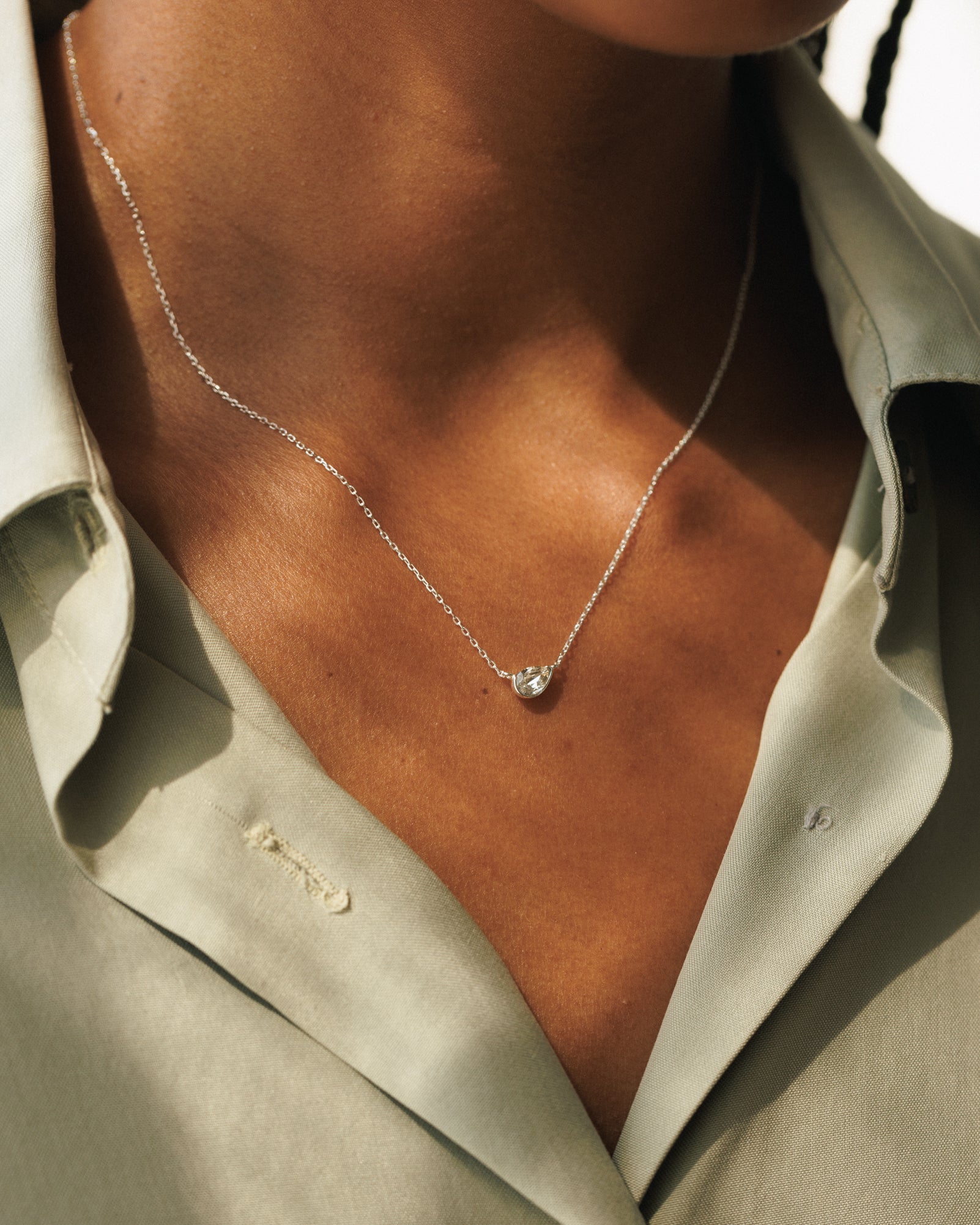 White Sapphire Zephyr Necklace