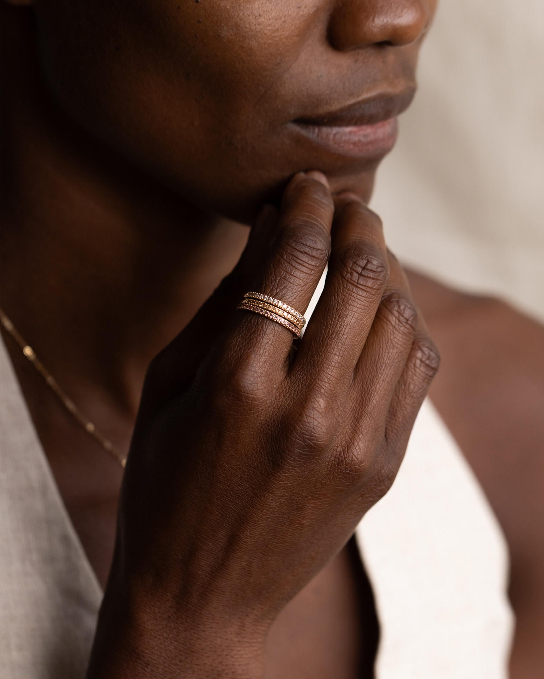 Gold Aura Birthstone Stacking Ring