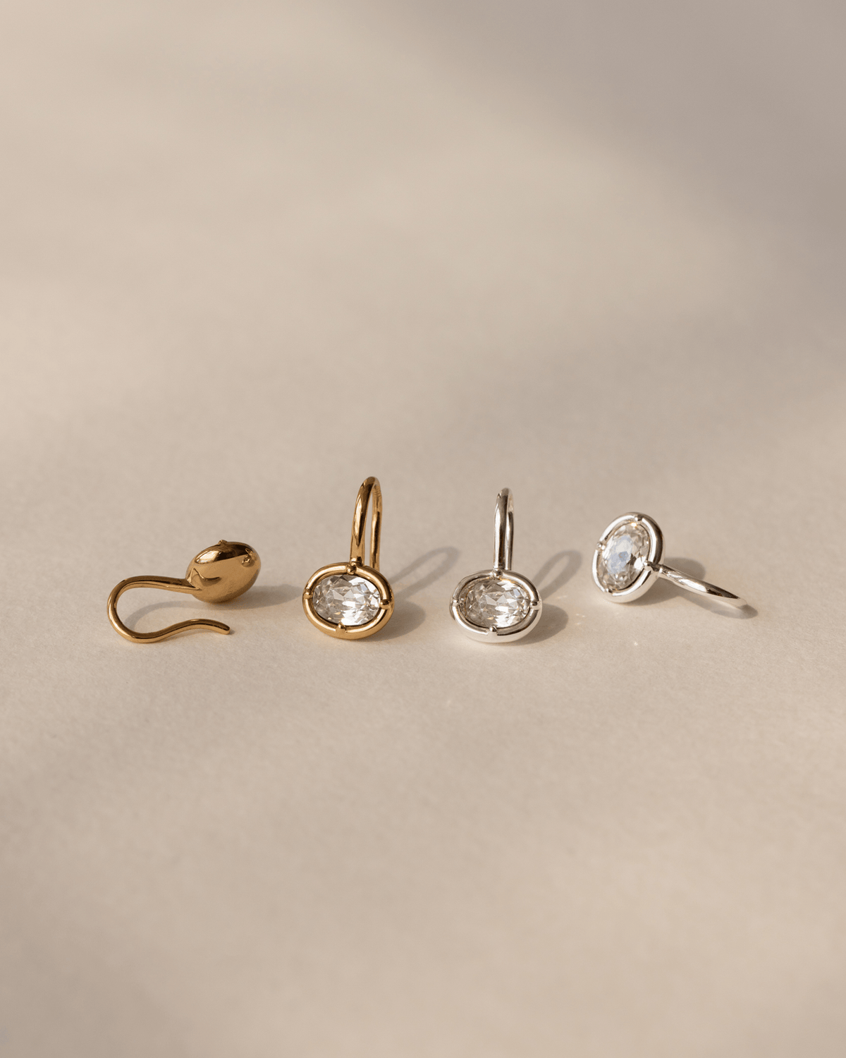 Medallion White Sapphire Earrings