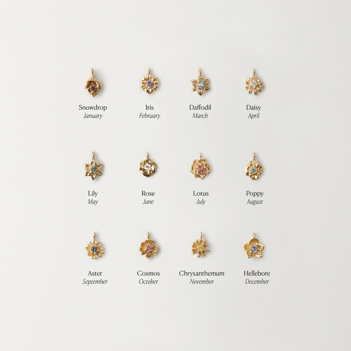 Birth Flower Solitaire Necklace