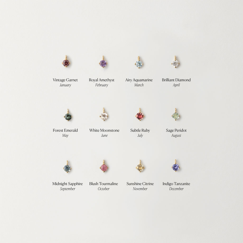 Aura Birthstone Solitaire Necklace