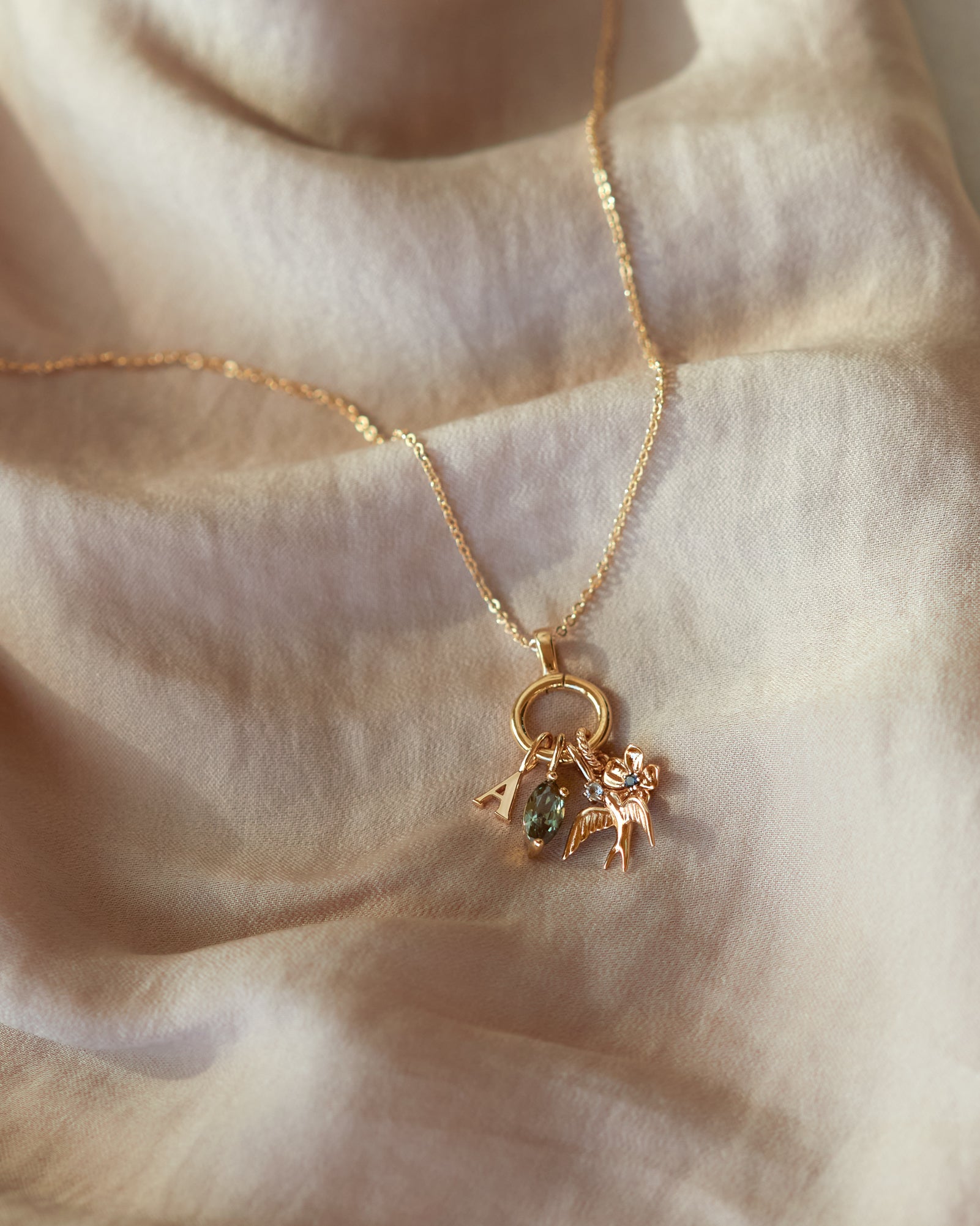 Solid Gold Charm Collector Necklace