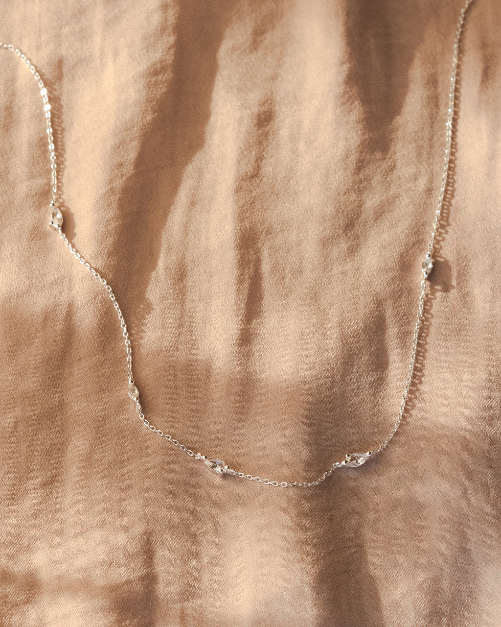 White Sapphire Leaflet Necklace