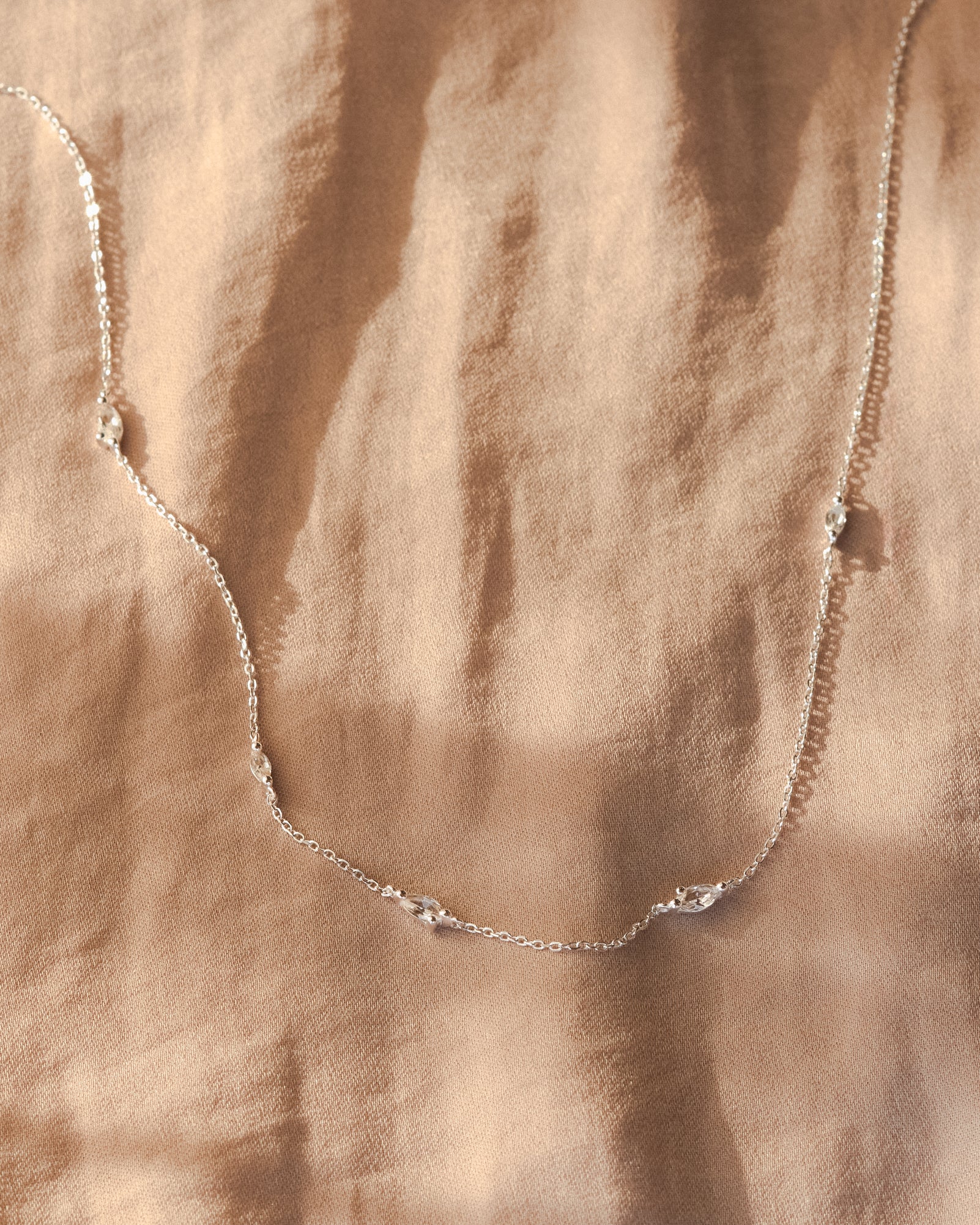 White Sapphire Leaflet Necklace