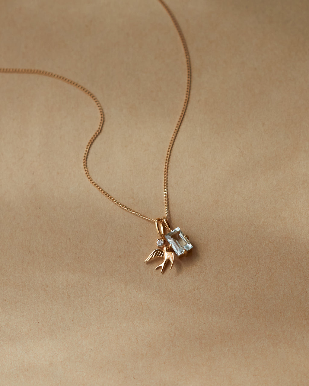 Solid Gold Swallow Charm