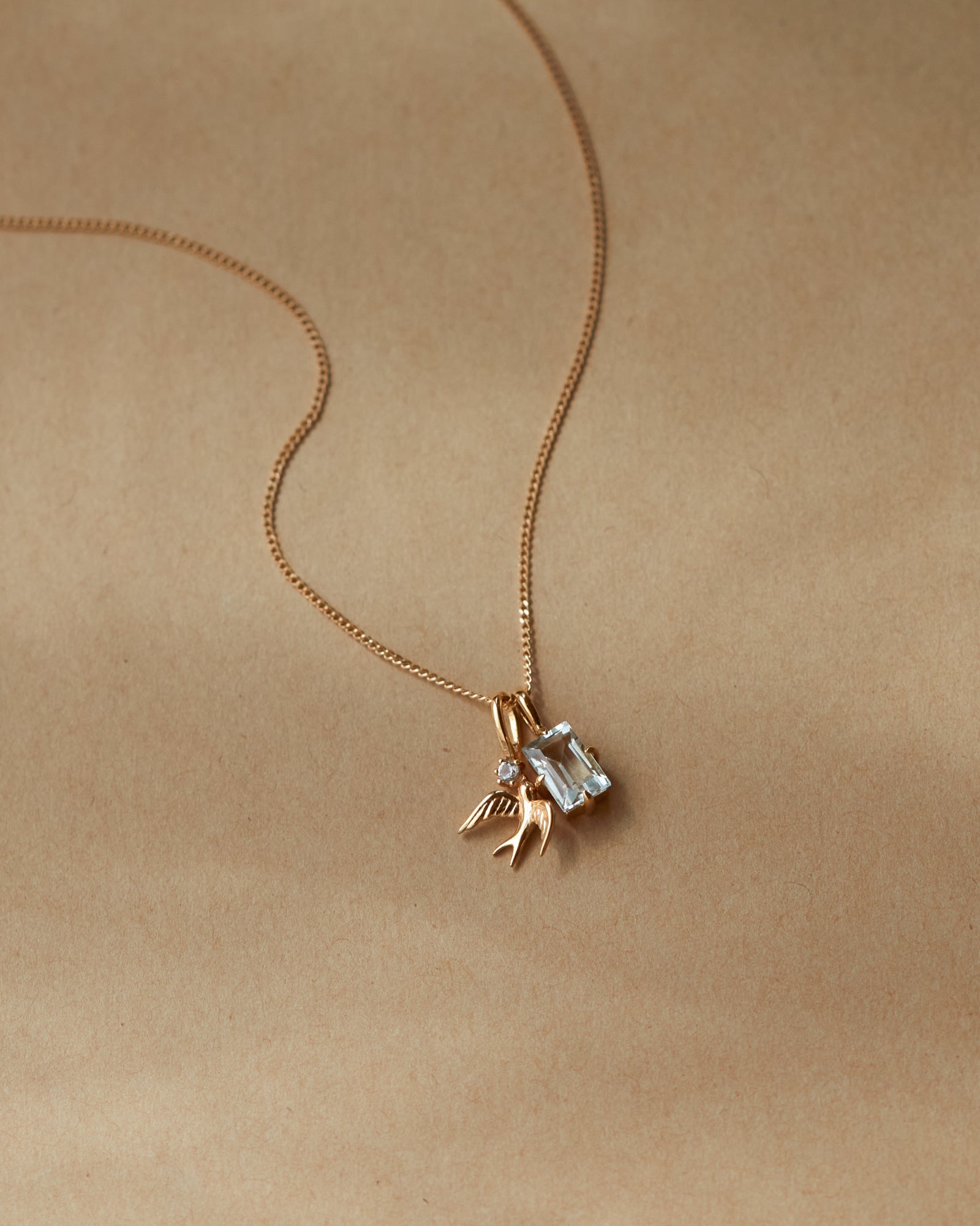 Solid Gold Swallow Charm