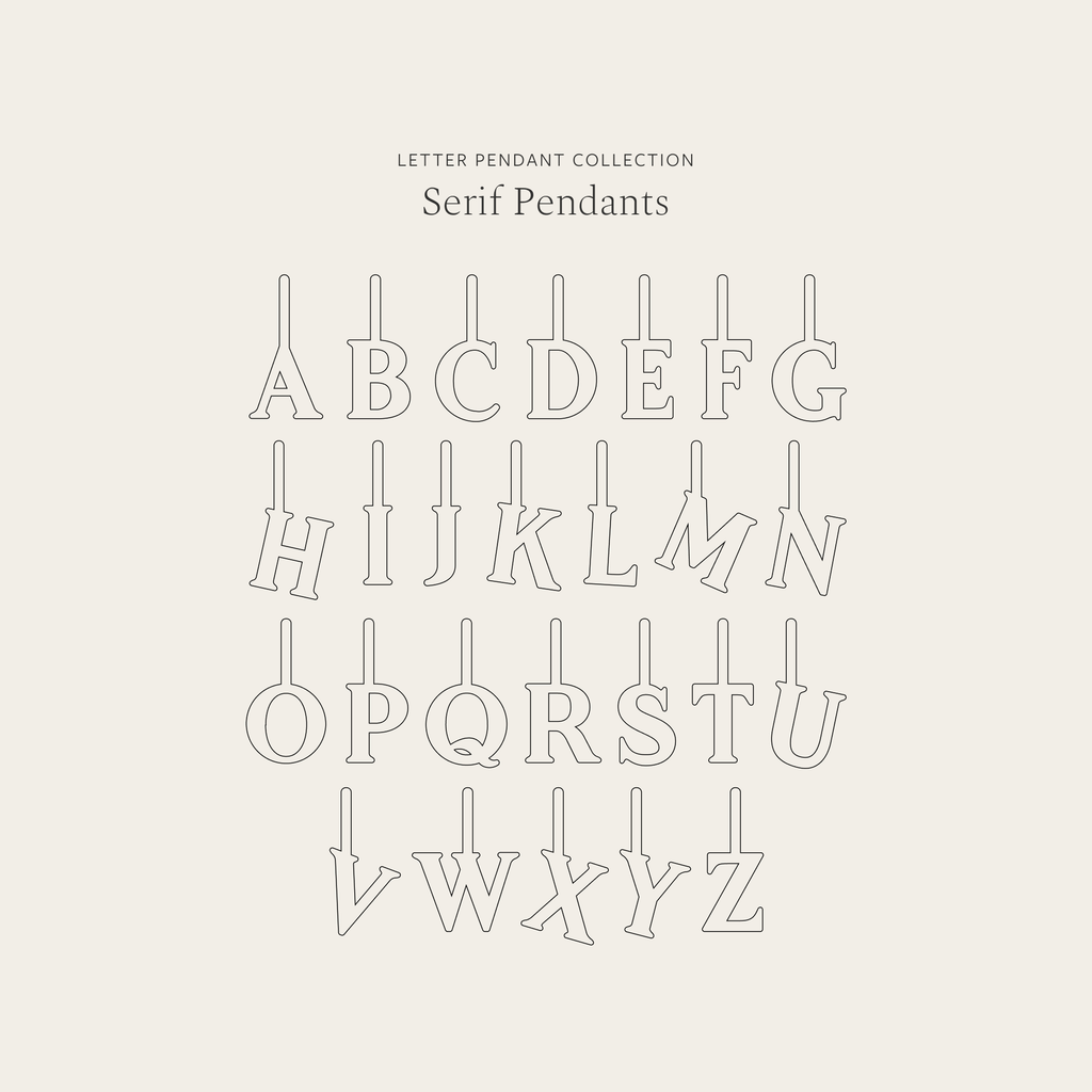14k Serif Initial Pendant