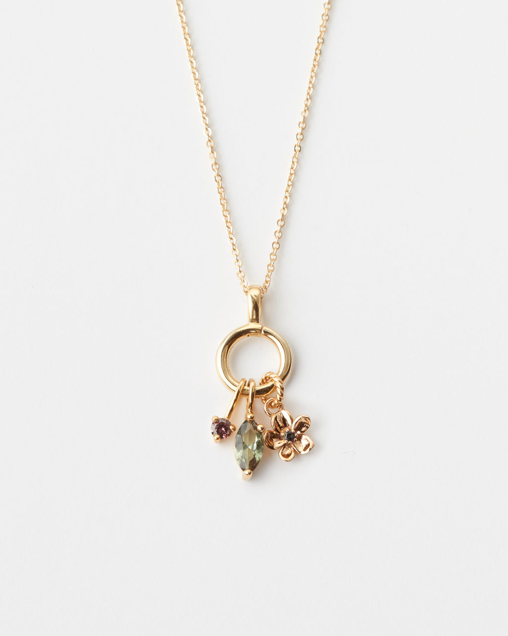 Solid Gold Charm Collector Necklace