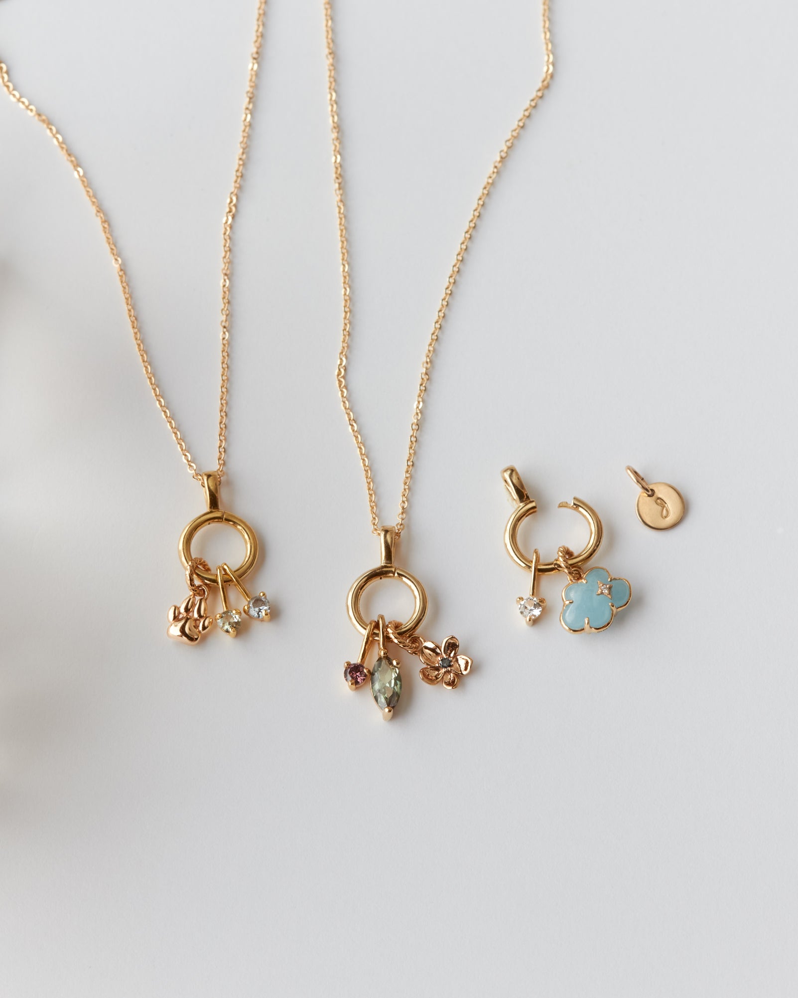 Solid Gold Charm Collector Necklace