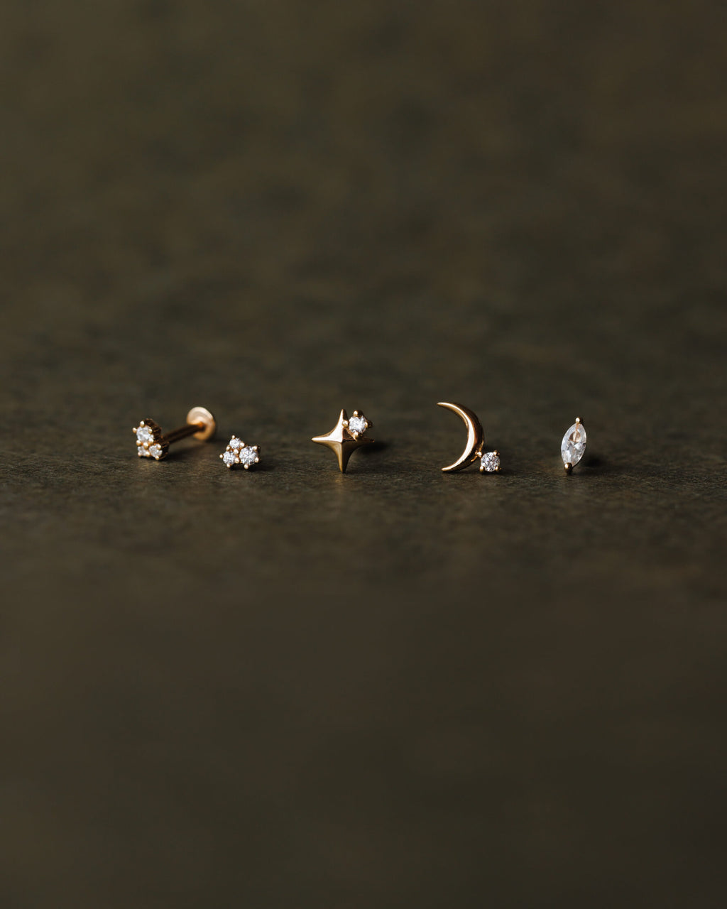 Marquise White Sapphire Flatback Studs