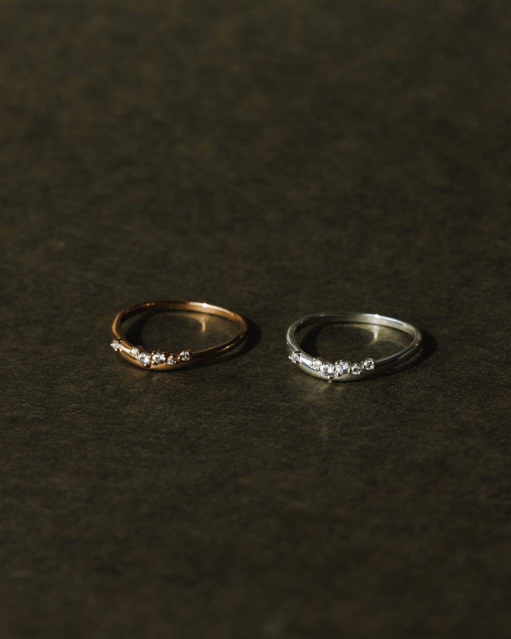 Dappled White Sapphire Flow Ring