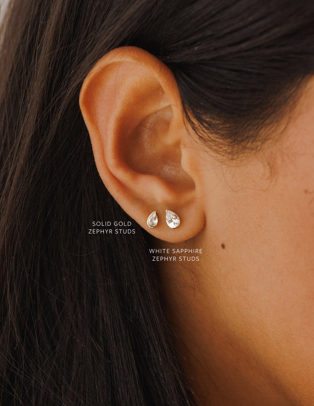 White Sapphire Zephyr Studs