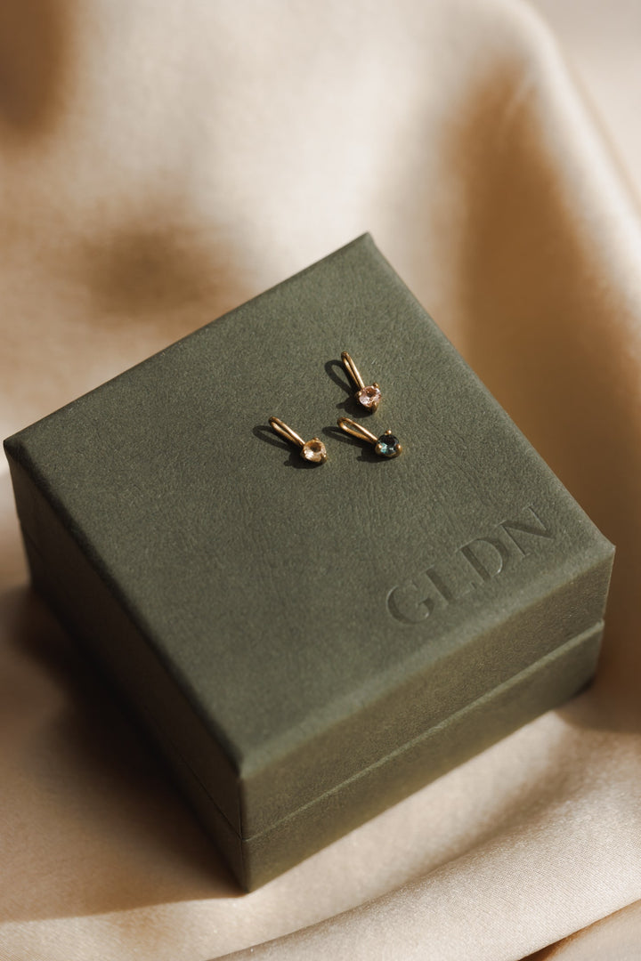 Extra Solid Gold Aura Birthstone Charm