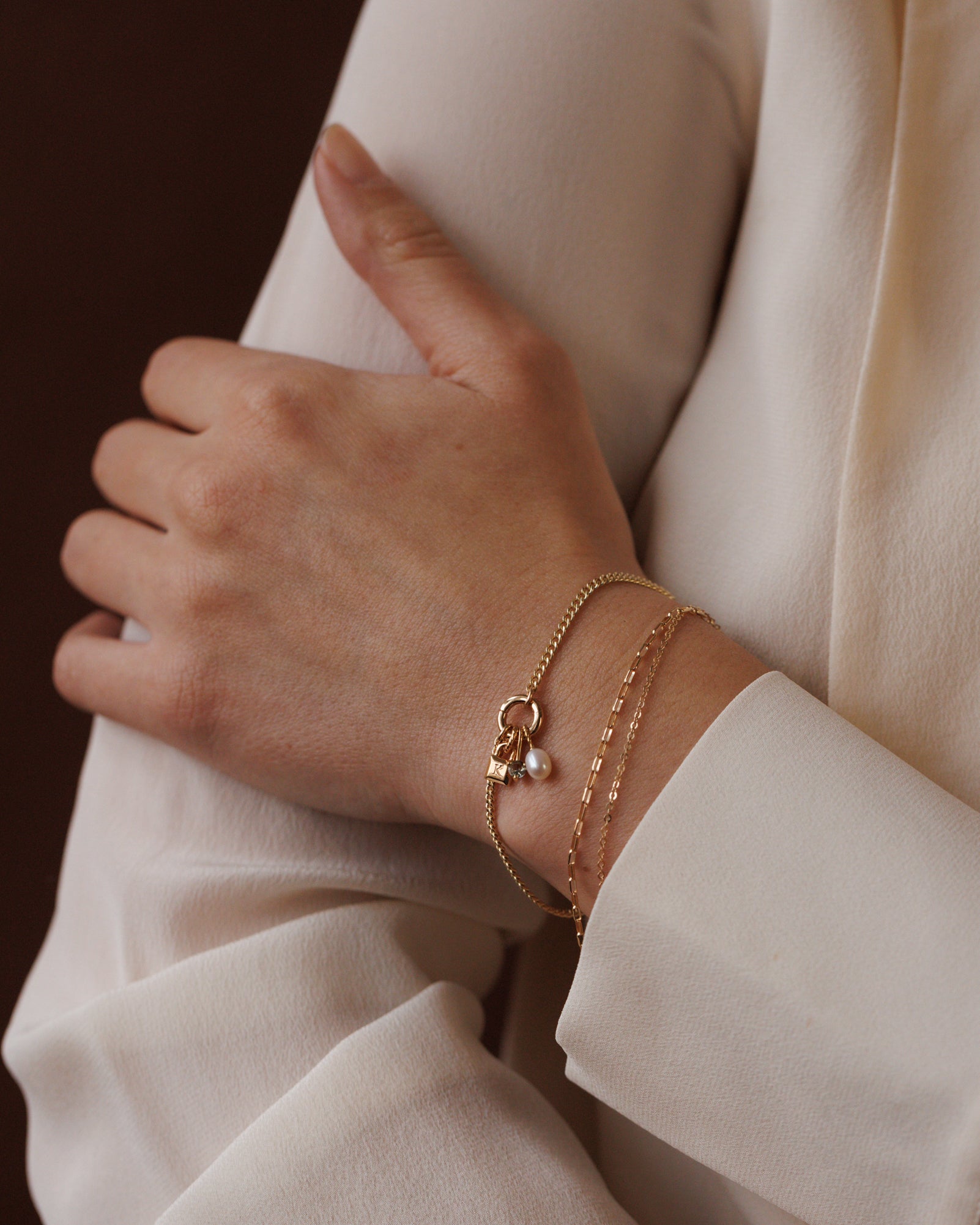 Charm Holder Curb Bracelet