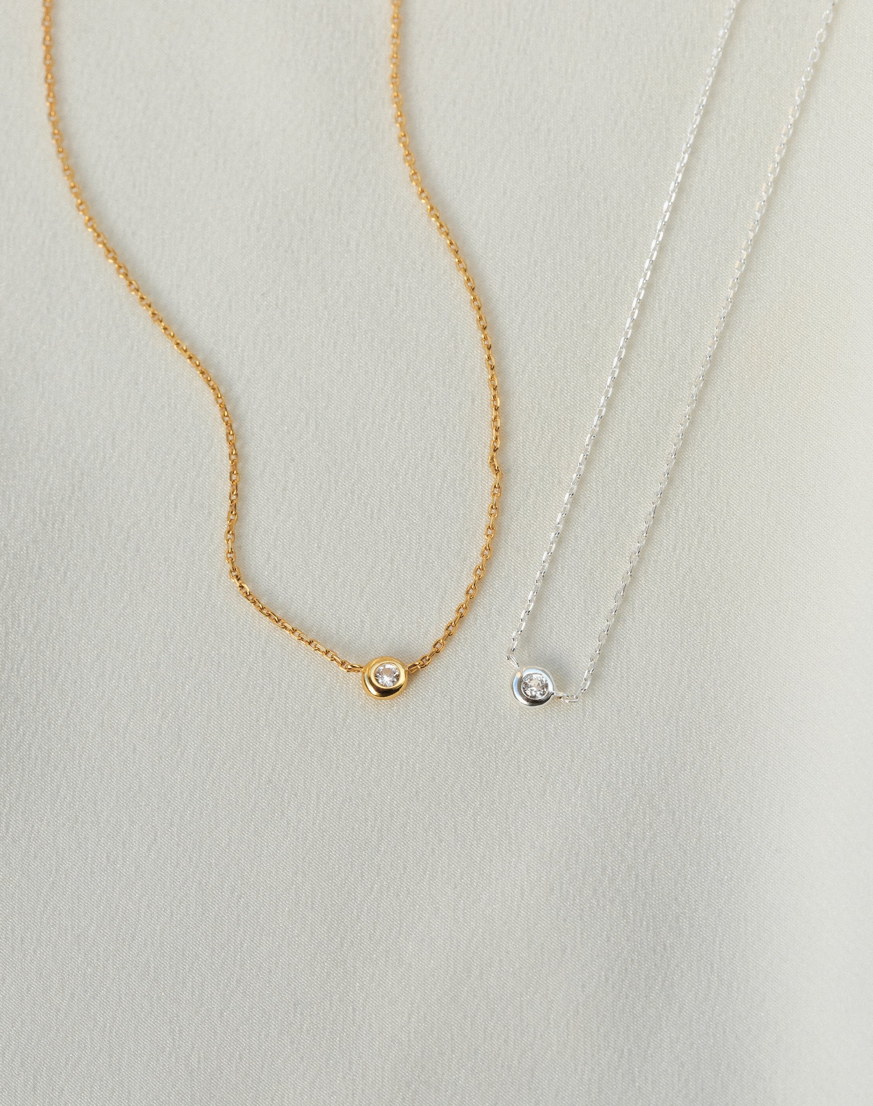 Gaia White Sapphire Solitaire Necklace