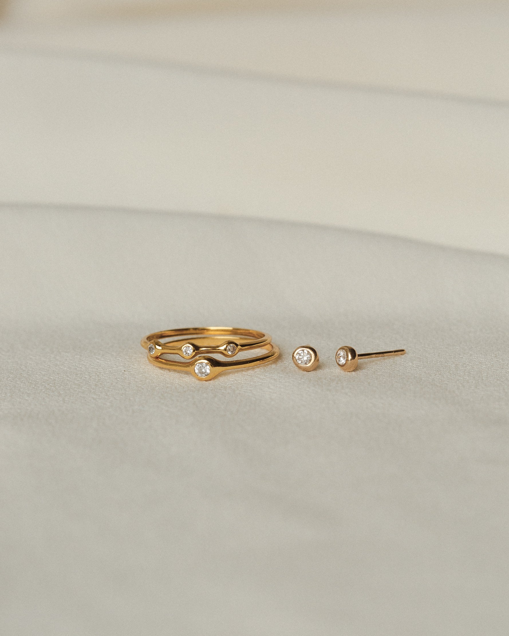 Gaia White Sapphire Trilogy Ring
