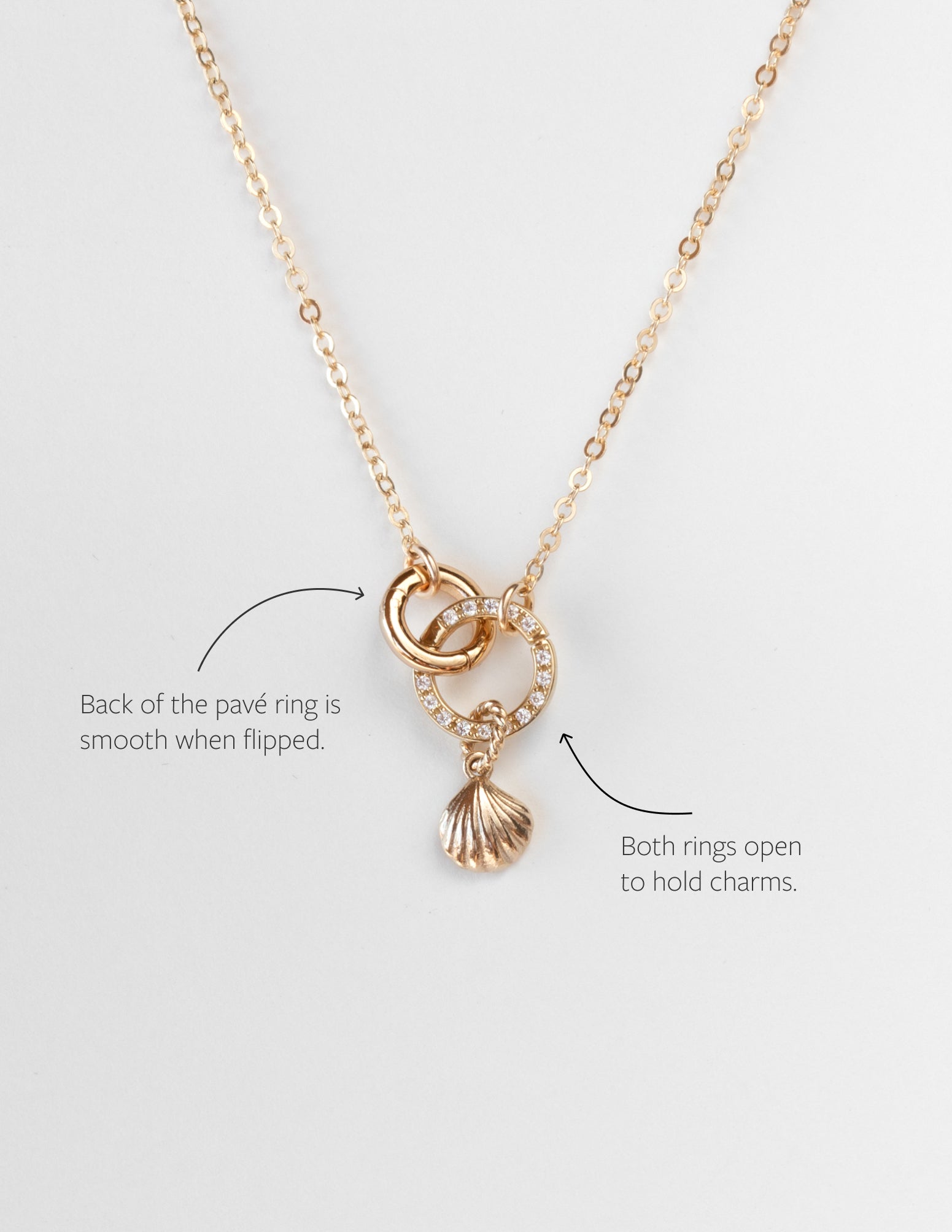 Pavé Duo Charm Holder Necklace