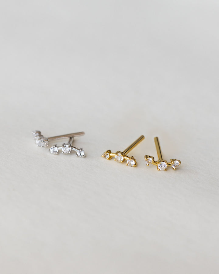 Astra White Sapphire Bar Studs