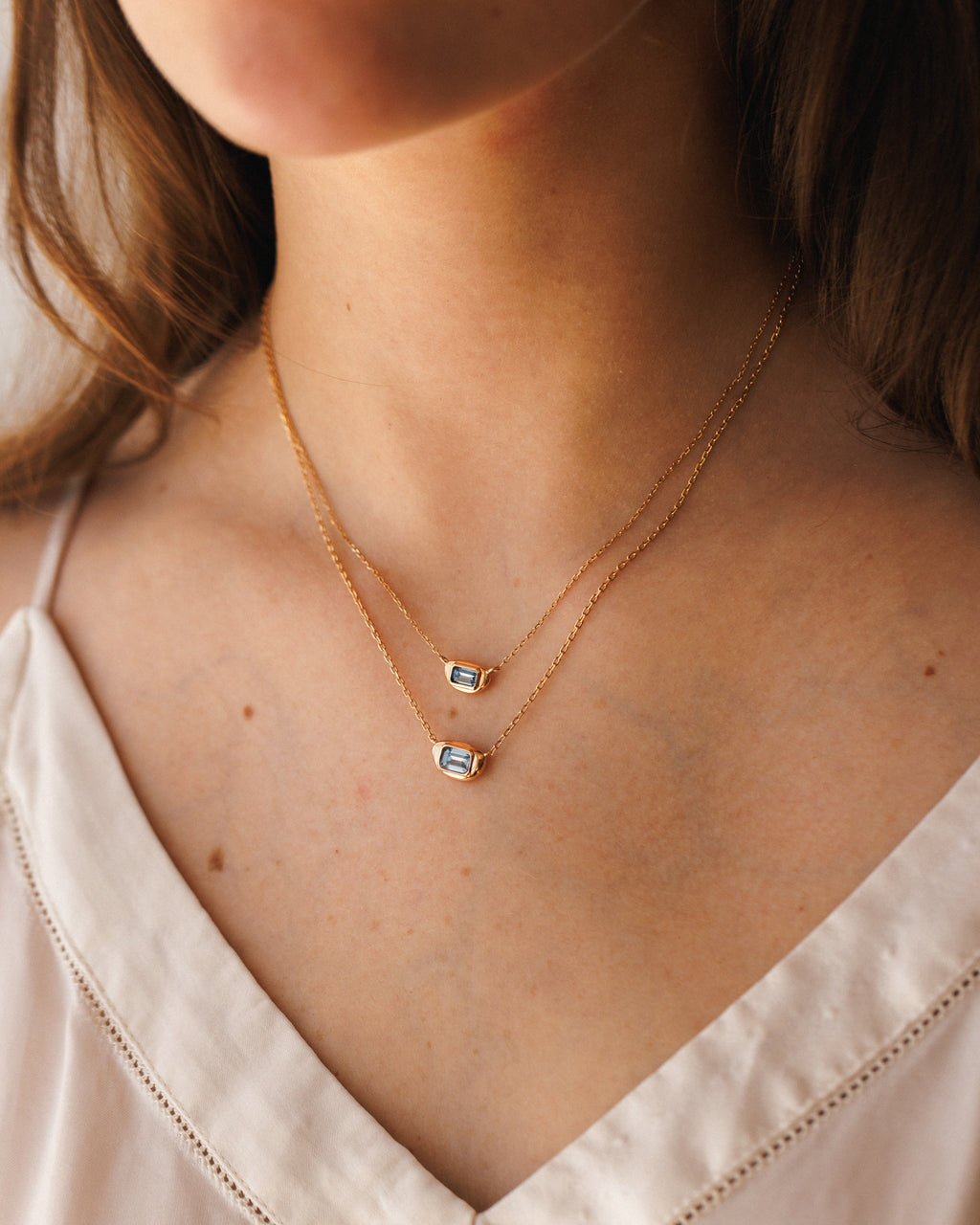 Solid Gold Lagoon Gem Necklace