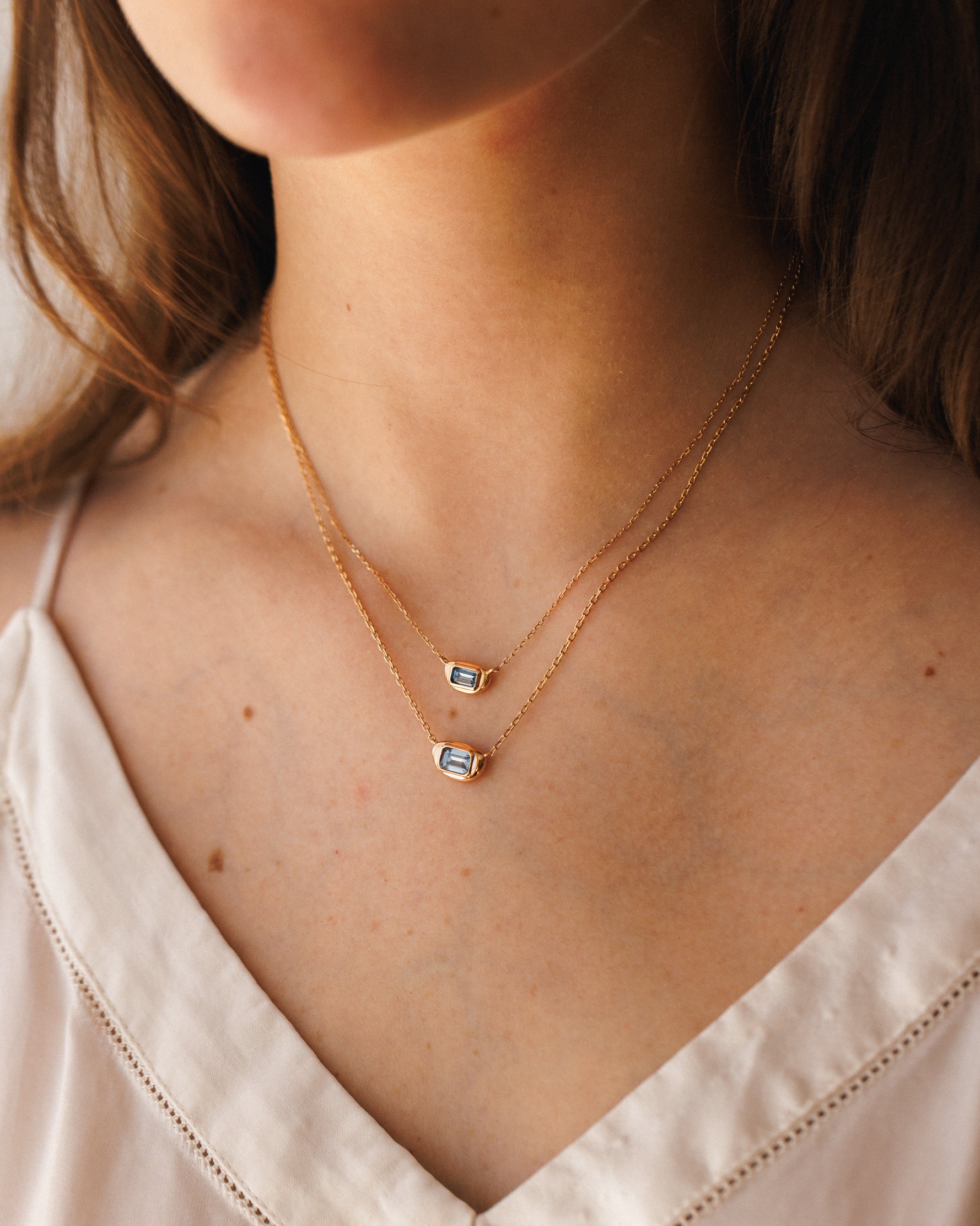 Solid Gold Lagoon Gem Necklace