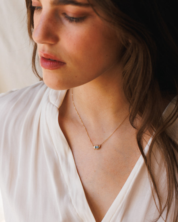 Solid Gold Lagoon Gem Necklace
