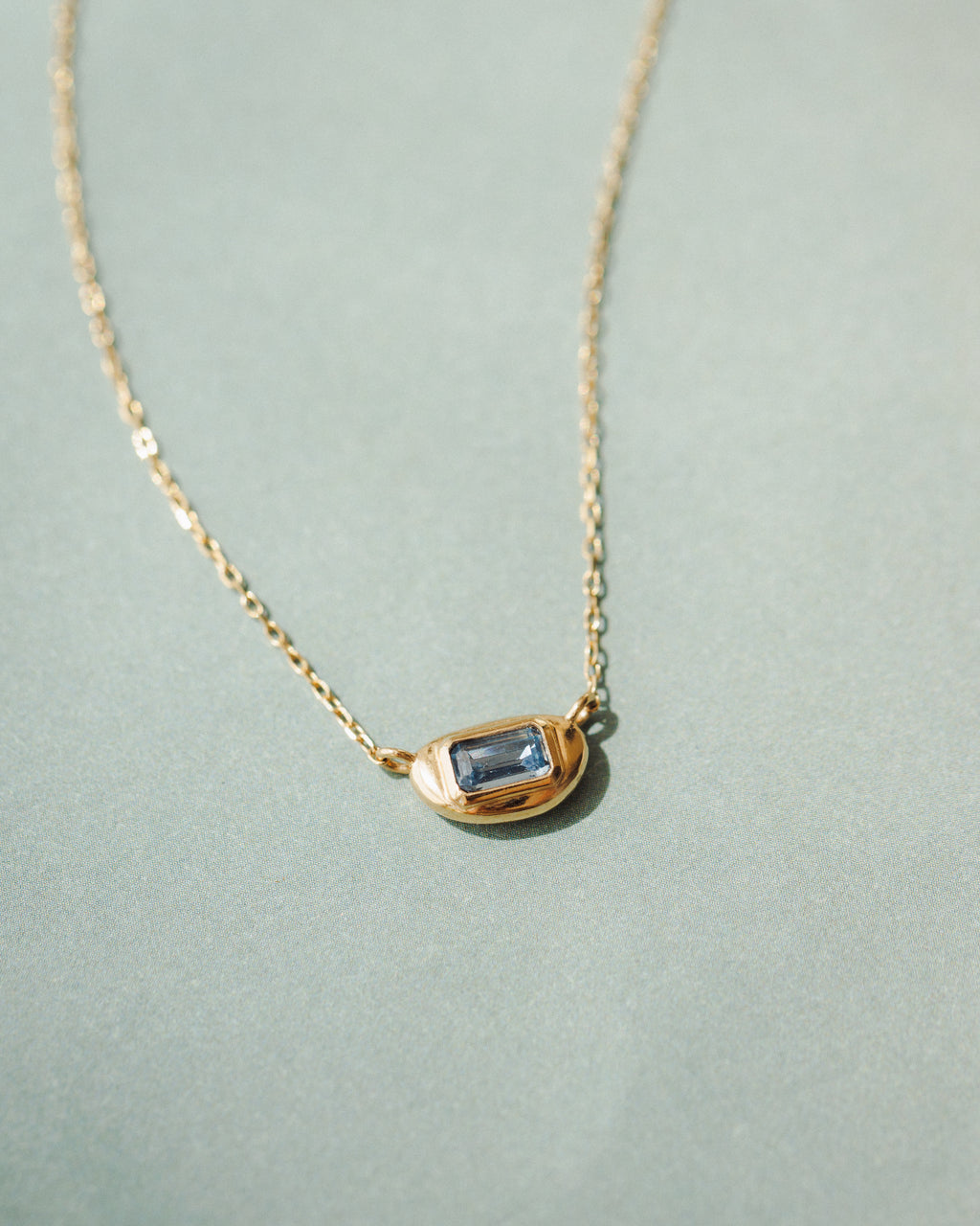 Solid Gold Lagoon Gem Necklace