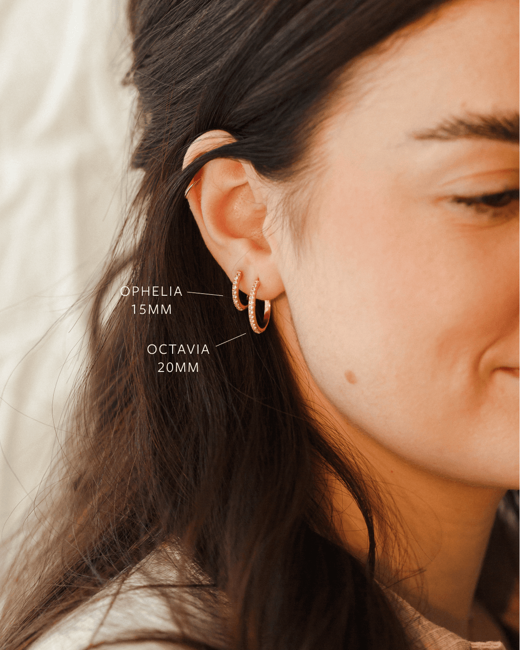 Ophelia White Sapphire Hoops