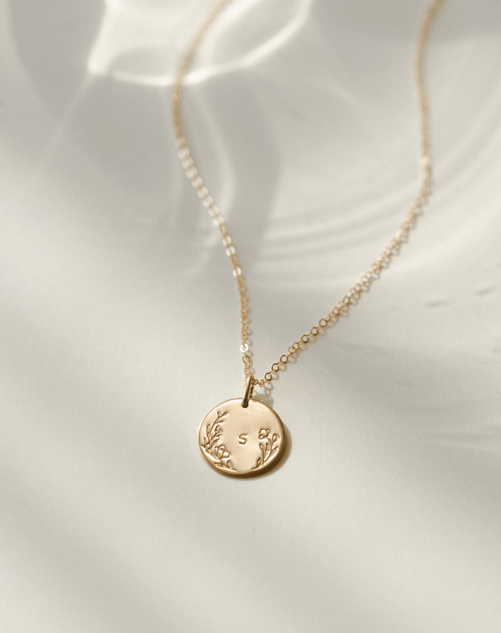 Floral Frame Necklace - Sterling Silver and Gold Fill