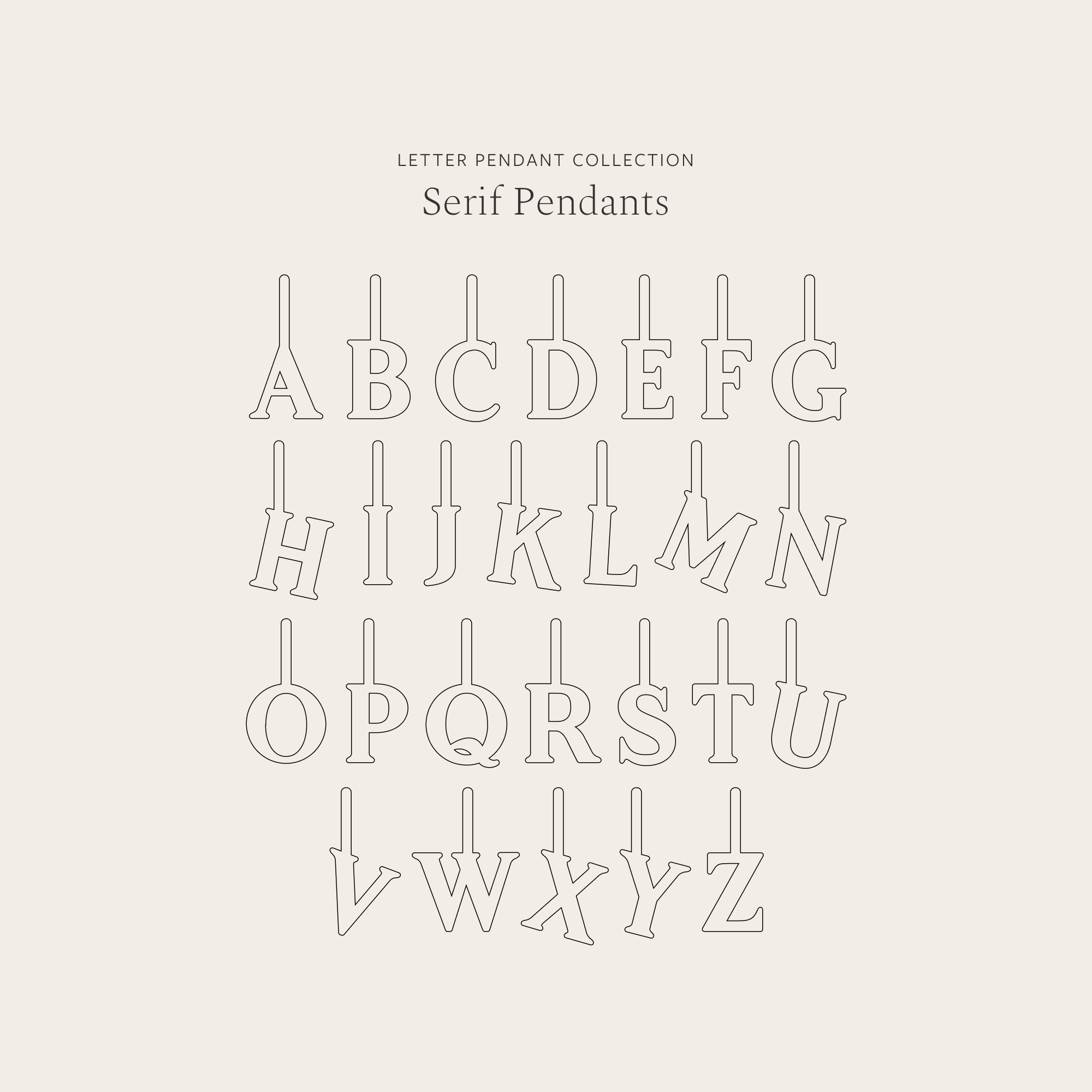 Serif Initial Pendant