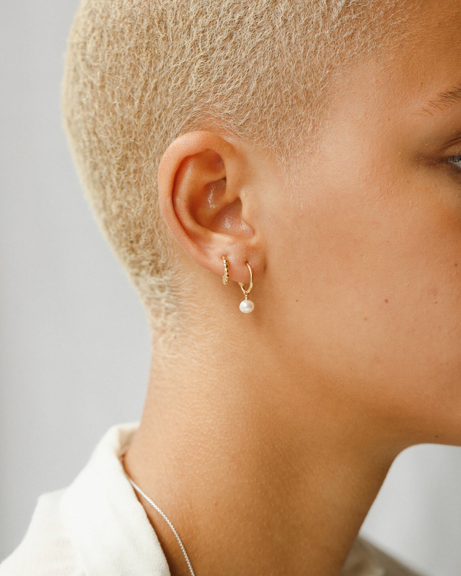 Sia Pearl Huggie Hoops
