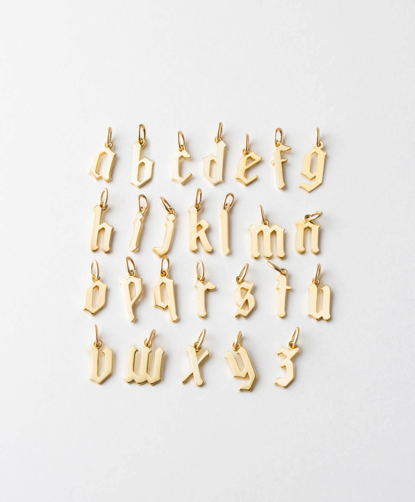 Dainty Gothic Initial Necklace